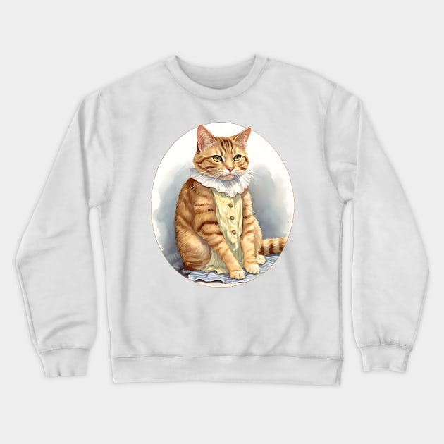 victorian cat Crewneck Sweatshirt by VelvetEasel